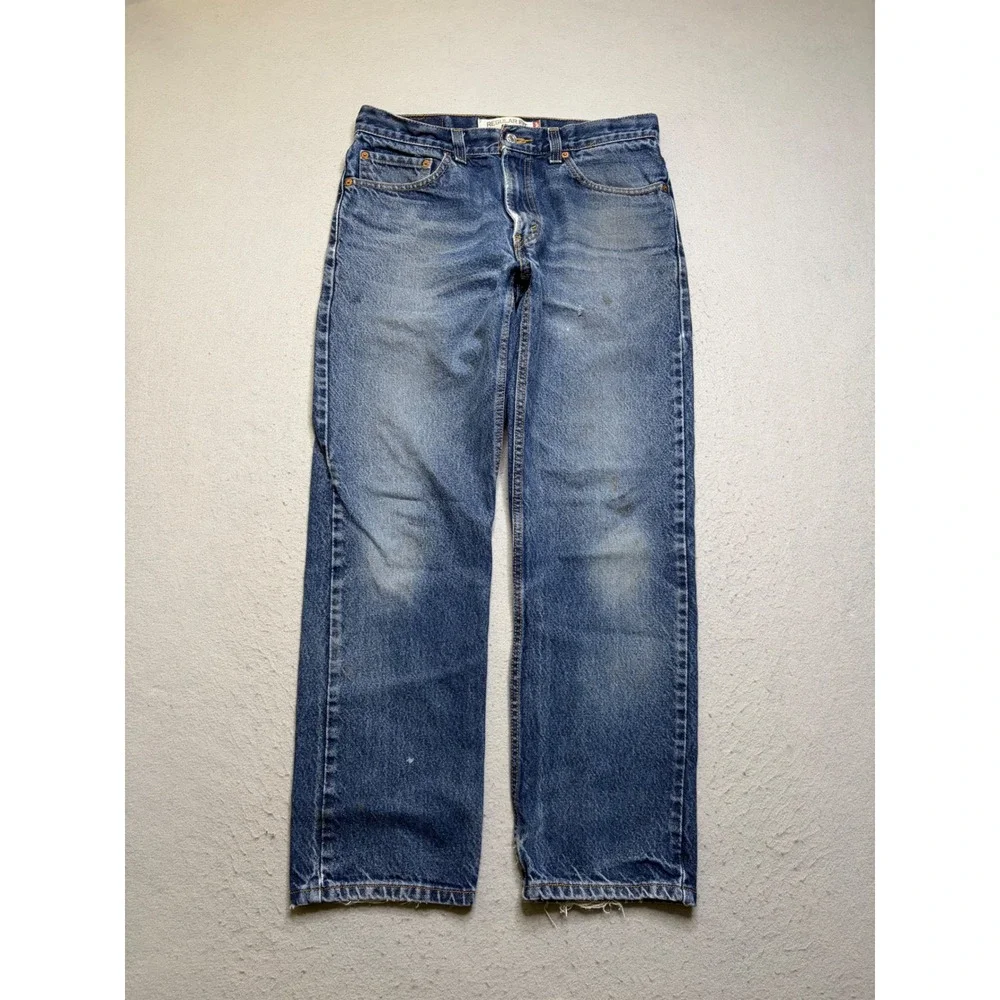 Levi's Jeans Mens 32x30 Blue 505 Regular Fit Distressed Faded Y2K Denim Pants